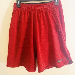 Nike Dry-Fit Shorts, Black and Red, M Size Small